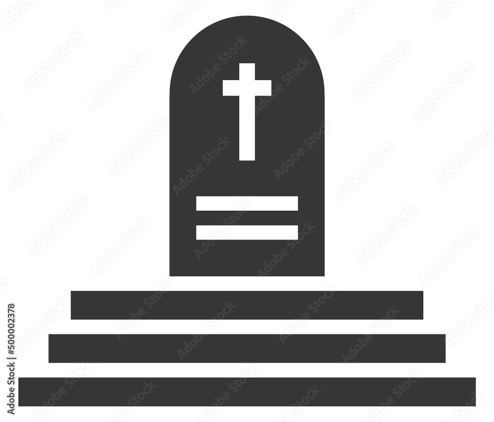 Grave monument with cross symbol. Cemetery black icon Grave monument with cross symbol. Cemetery black icon