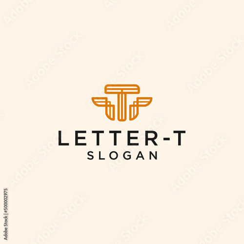 Lette T logo icon design 