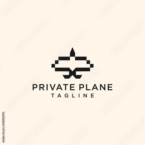 Private plane logo icon design 