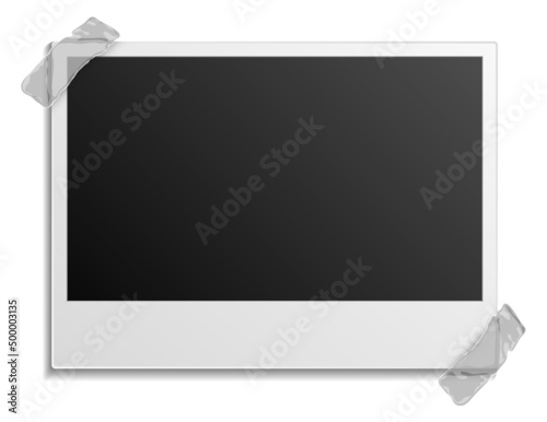 Retro square picture frame with adhesive tape pieces