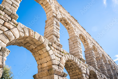iconic aqueduct of Segovia in castile and leon, spain