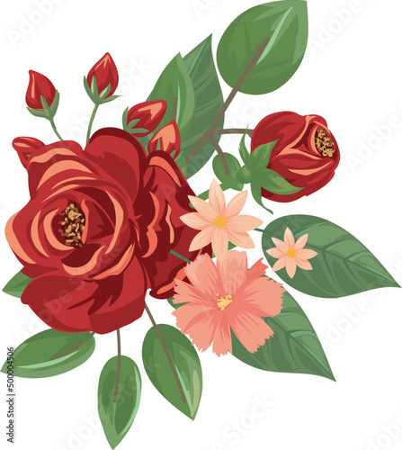 Red roses flowers bouquet