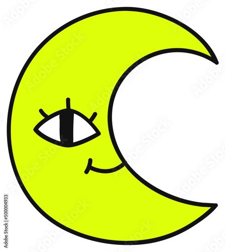 Crescent with face