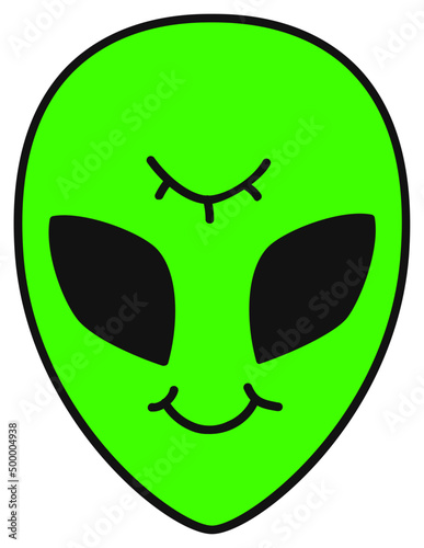 Green alien head