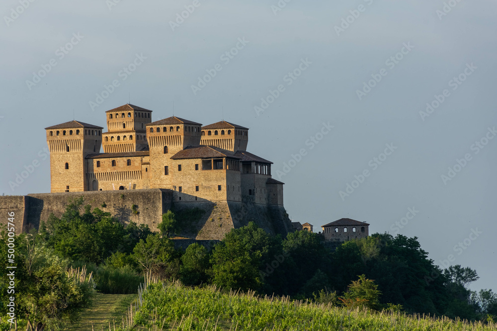 Wonderful view of the Castle of Torrechiara, Parma, Italy Wonderful view of the Castle of Torrechiara, Parma, Italy