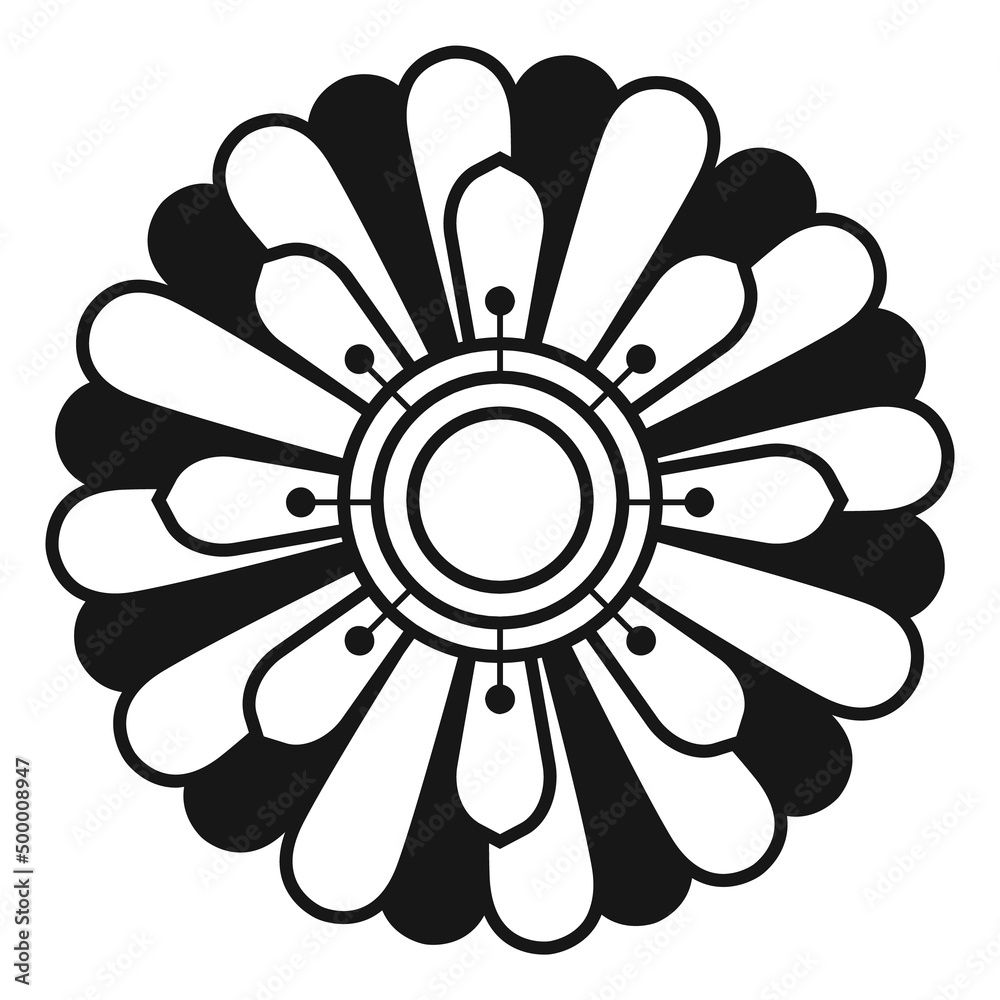 Black flower symbol. Botany emblem. Plant icon Black flower symbol. Botany emblem. Plant icon