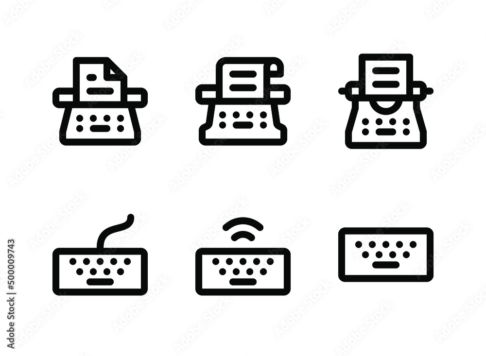 Simple Set of User Interface Related Vector Line Icons. Contains Icons as Typewriter, Keyboard and more. Simple Set of User Interface Related Vector Line Icons. Contains Icons as Typewriter, Keyboard and more.