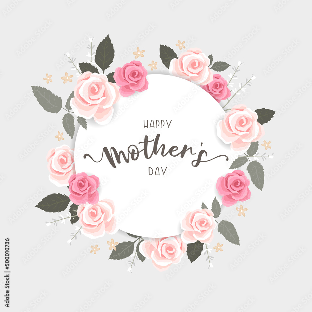 Lovely floral Mother's Day design with flowers and hand writing, great for advertising, invitations, cards - vector design