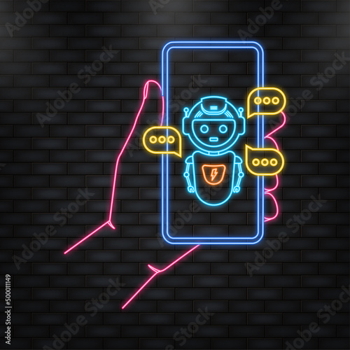 Chatbot icon concept, chat bot or chatterbot. Robot Virtual Assistance Of Website Or Mobile Applications. Vector illustration.