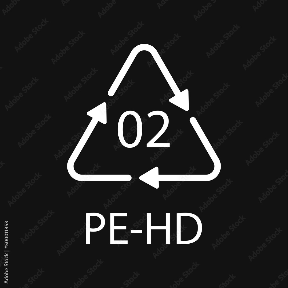 High-density Polyethylene 02 PE-HD Icon Symbol High-density Polyethylene 02 PE-HD Icon Symbol