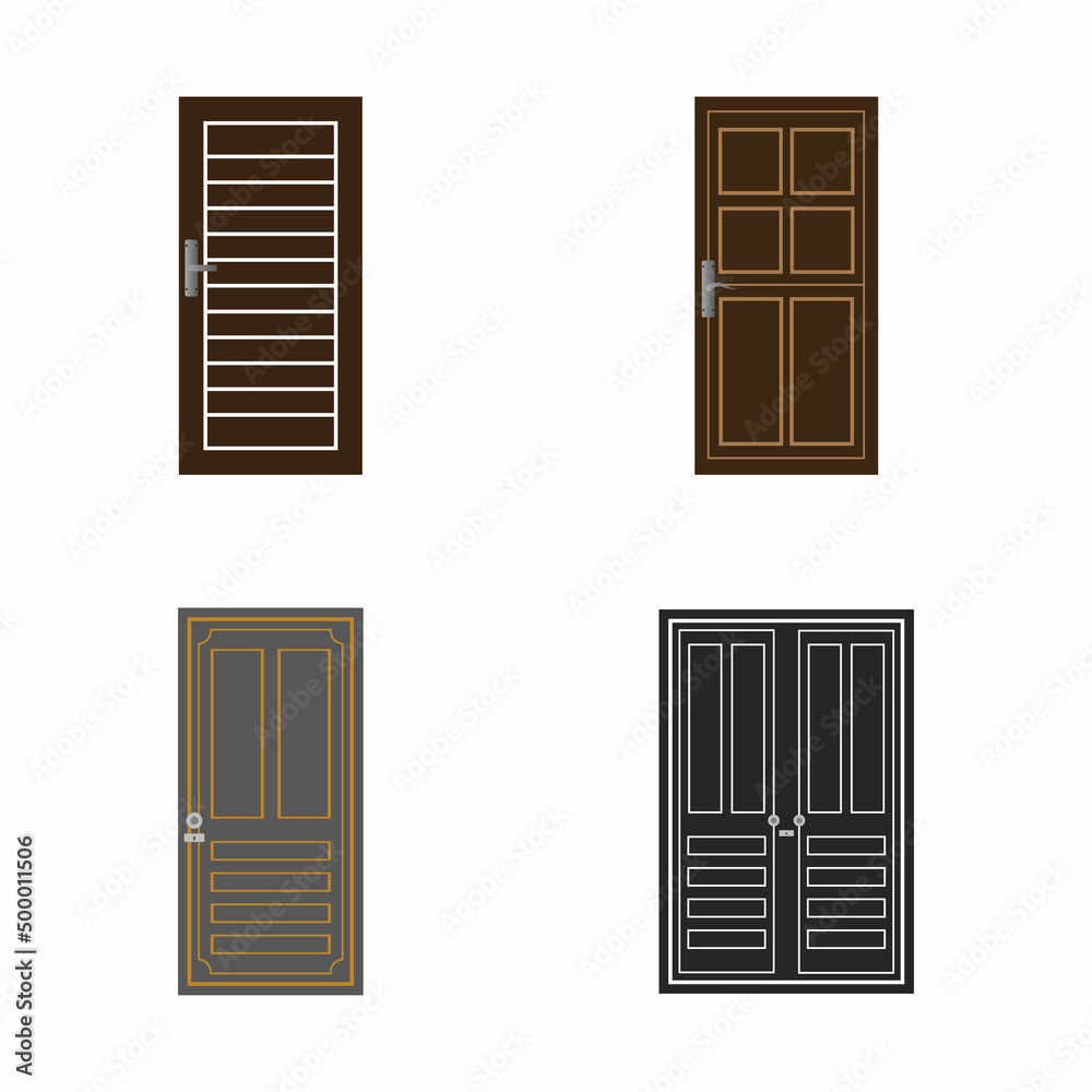 Modern doors front entrance doors house vector Modern doors front entrance doors house vector