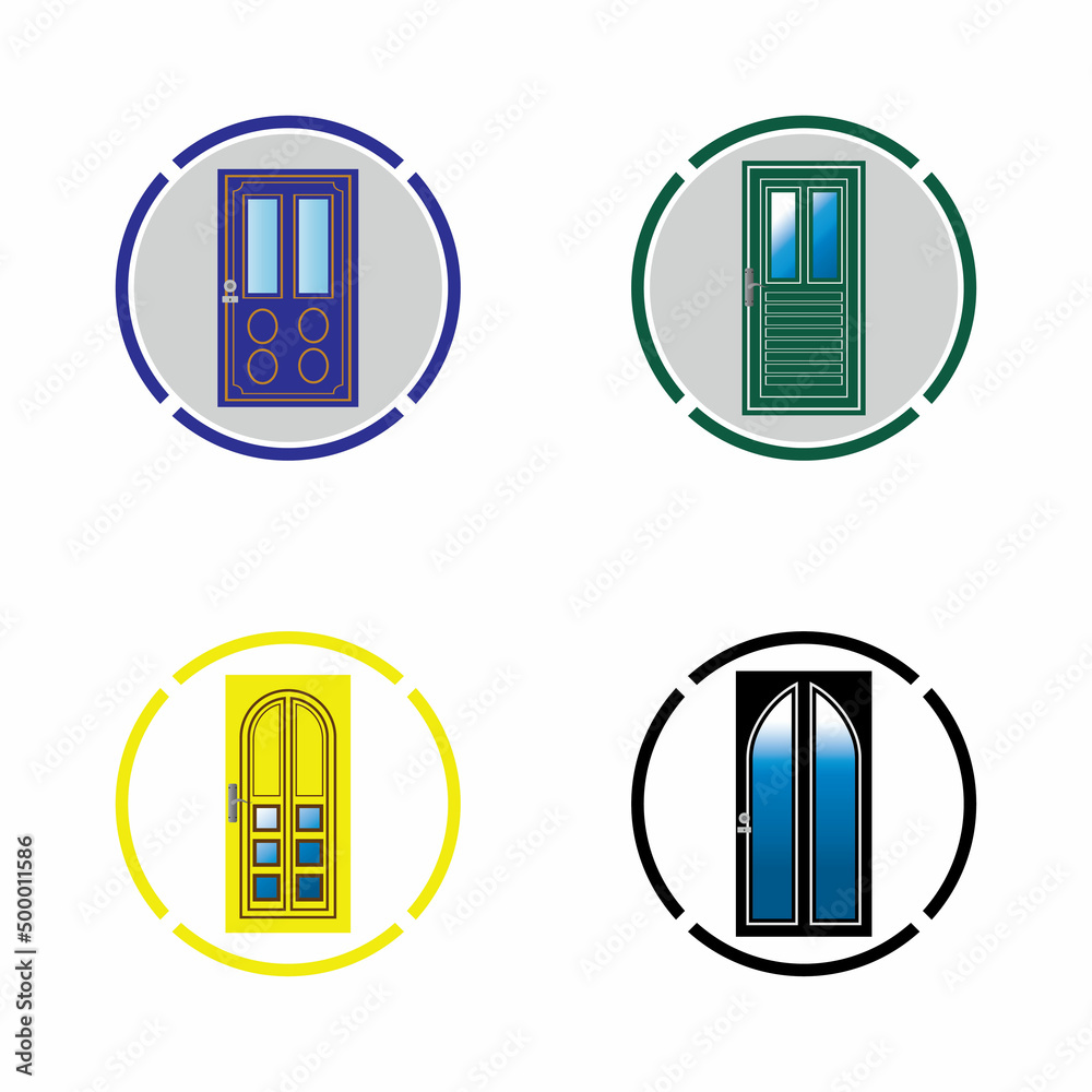 Modern doors front entrance doors house vector Modern doors front entrance doors house vector