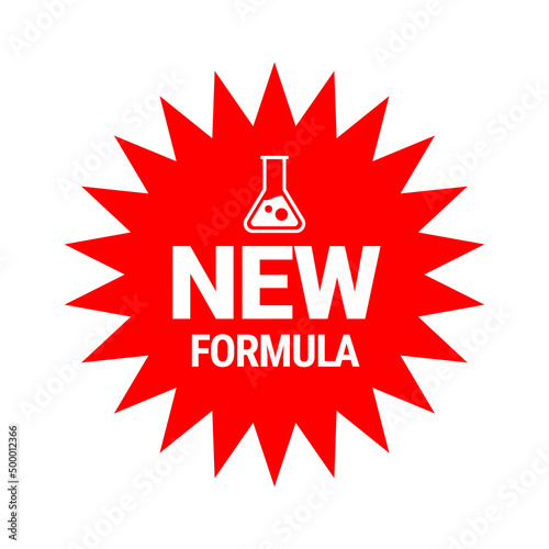 New innovative and improved formula product label packaging vector icon badge