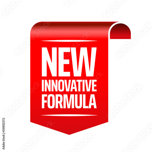New innovative and improved formula product label packaging vector icon badge