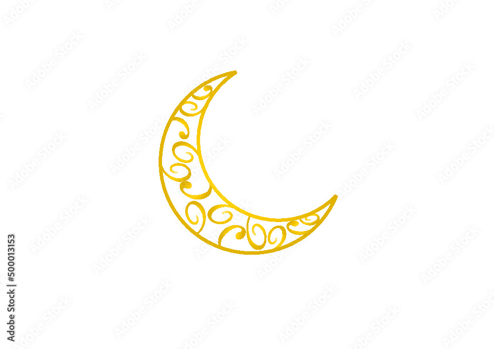 Crescent moon,gold,vector,icon,yellow,illustrated Crescent moon,gold,vector,icon,yellow,illustrated