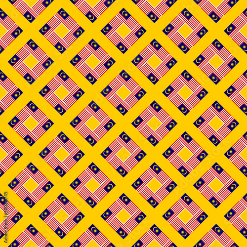 seamless pattern of malaysia flag. vector illustration. template, print, book cover, wrapping paper, decoration, banner and etc