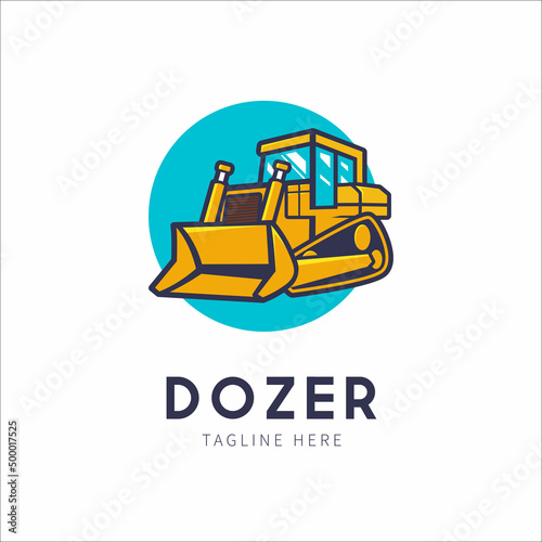 dozer logo construction heavy equipment illustration