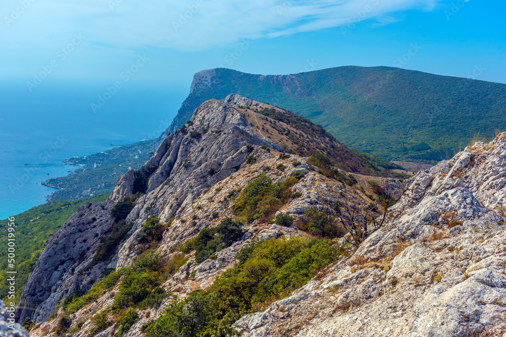 Naklejka premium mountains of Crimea with sea view