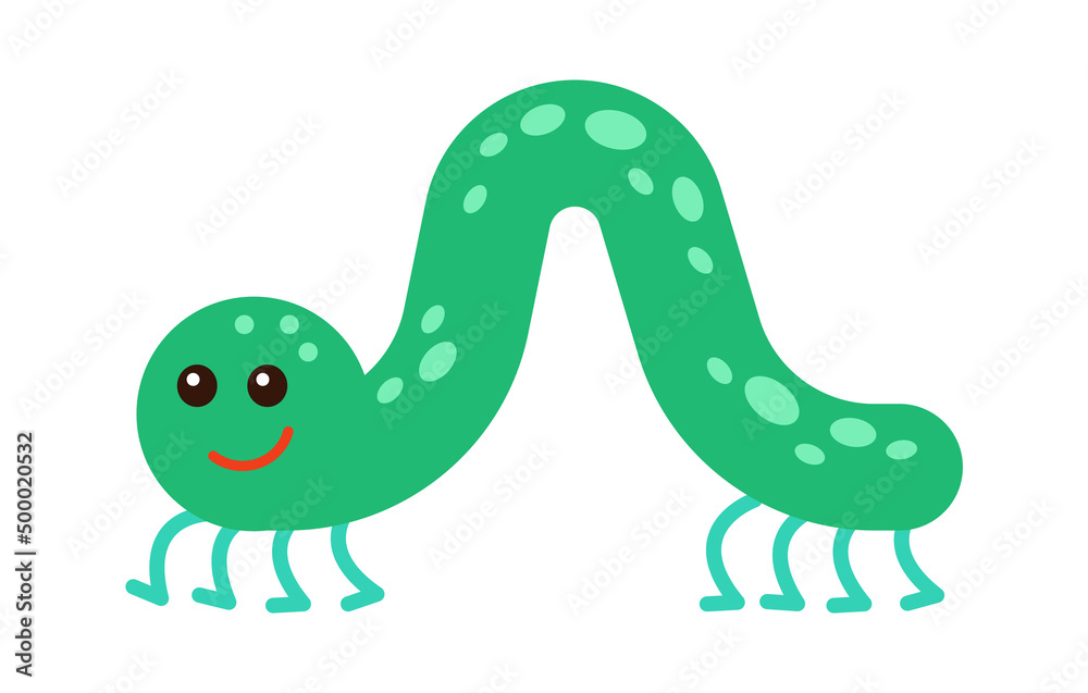 Fototapeta premium Cartoon centipede Childish Insect. Vector illustration
