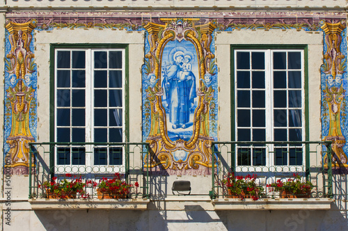 Cascais Town Hall, Painted Tiles, Lisbon Coast, Portuga