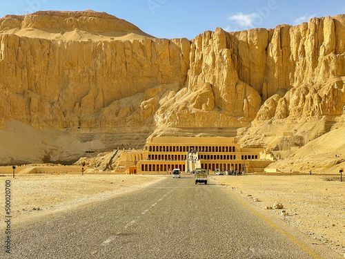 Temple of Hatshepsut woman pharaoh in the desert near Luxor in Egypt photo