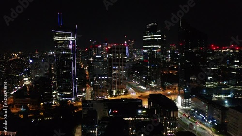 Wallpaper Mural A bird's-eye view of the business district of Wola in the center of Warsaw. United Nations Roundabout and Warsaw Spire. Warsaw, Poland. Torontodigital.ca