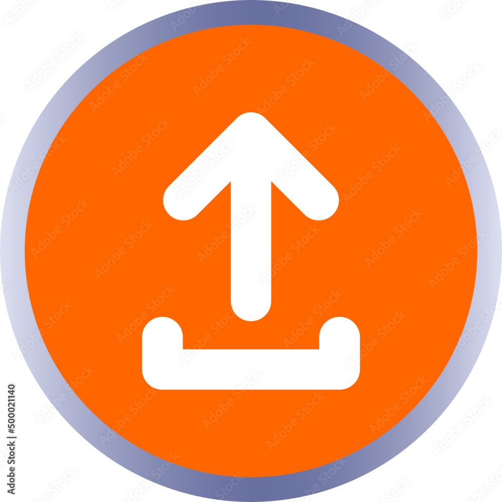 Round upload icon, vector button for websites and internet applications, music, video and data Round upload icon, vector button for websites and internet applications, music, video and data