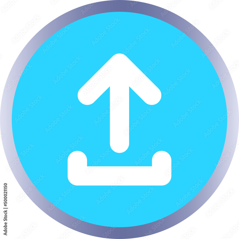Round upload icon, vector button for websites and internet applications, music, video and data Round upload icon, vector button for websites and internet applications, music, video and data