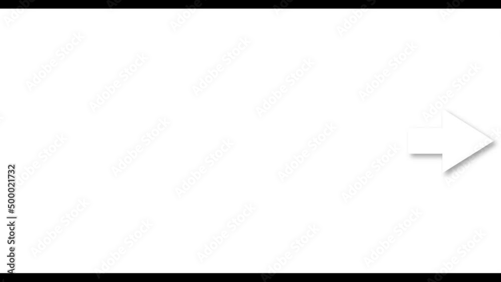 white arrow with shadow moving on a white background stop motion white arrow with shadow moving on a white background stop motion