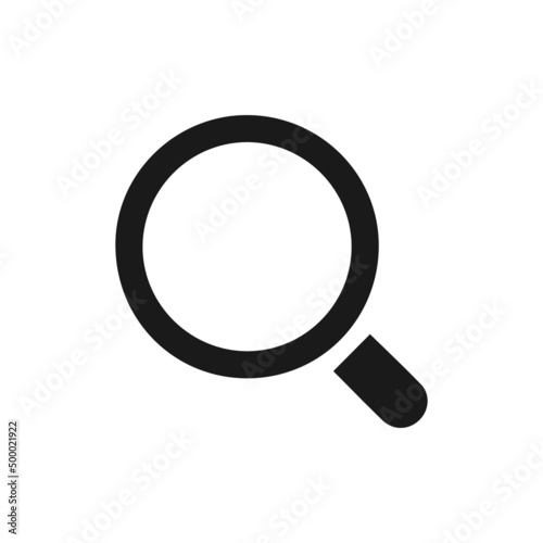 Glass magnifier icon. Glass magnifier to magnify icons. Isolated on white background. Vector illustration