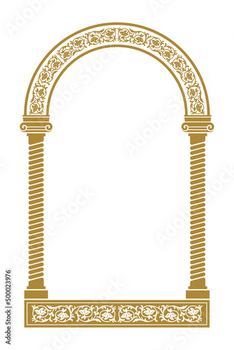 Vintage byzantine gold frame isolated

