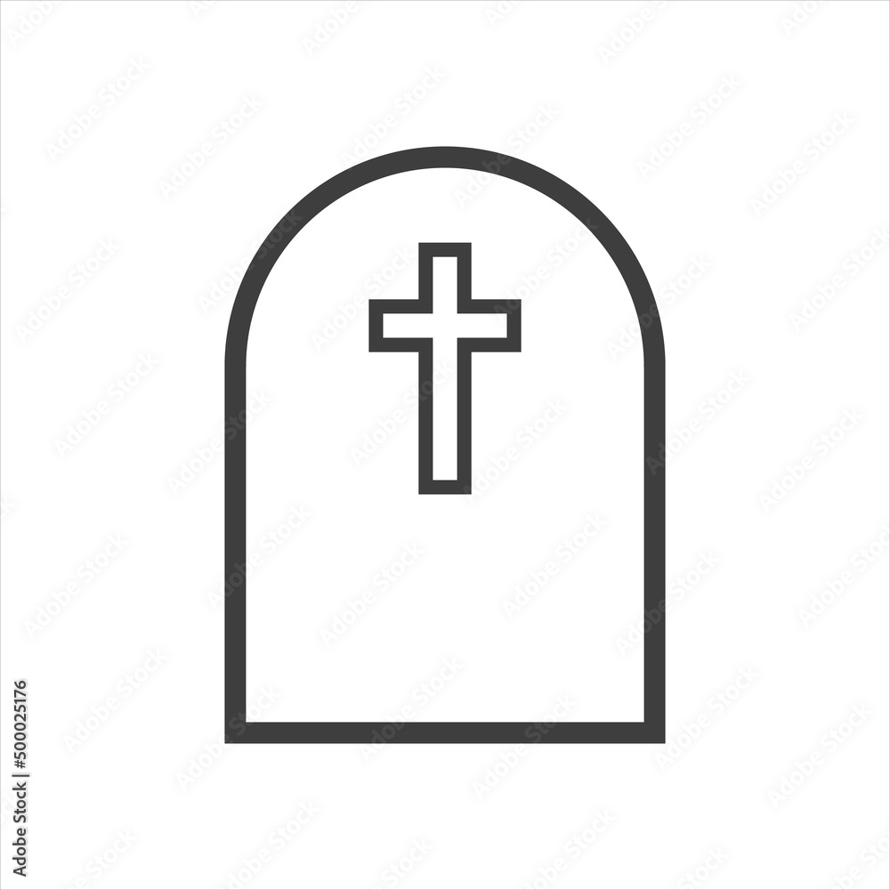 Rip grave icon. Tombstone burial symbol. Vector illustration isolated on white Rip grave icon. Tombstone burial symbol. Vector illustration isolated on white