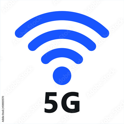 5G Wifi Signal Symbol Icon Vector Illustration. 5G Wireless and wifi icon or sign for remote internet access. Podcast vector symbol. WIfi icon design