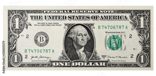 One-dollar banknote isolated on a white background