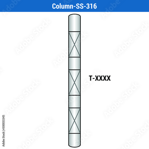 Vector Illustration for Column-SS-CS-PTFE-XXX