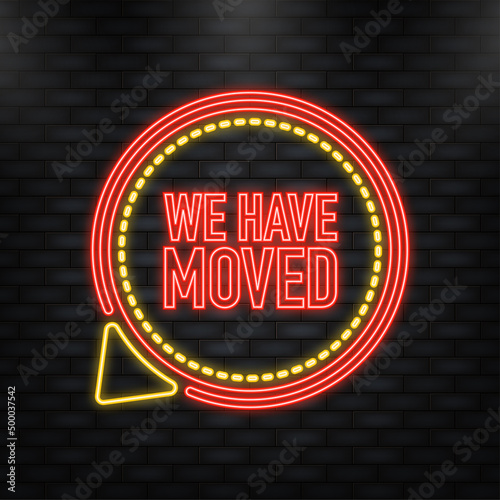 Neon Icon. Color we have moved thin line bubble. concept of locator land mark like ecommerce delivery or transfer label