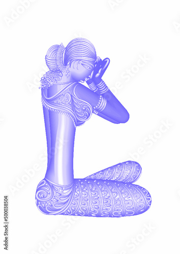 Beautiful sitting woman covered her face with hands feeling abashed or ashamed a Colorful vector