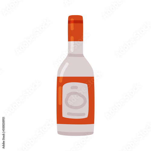 Glass Bottle of Vodka as Russian Symbol Vector Illustration