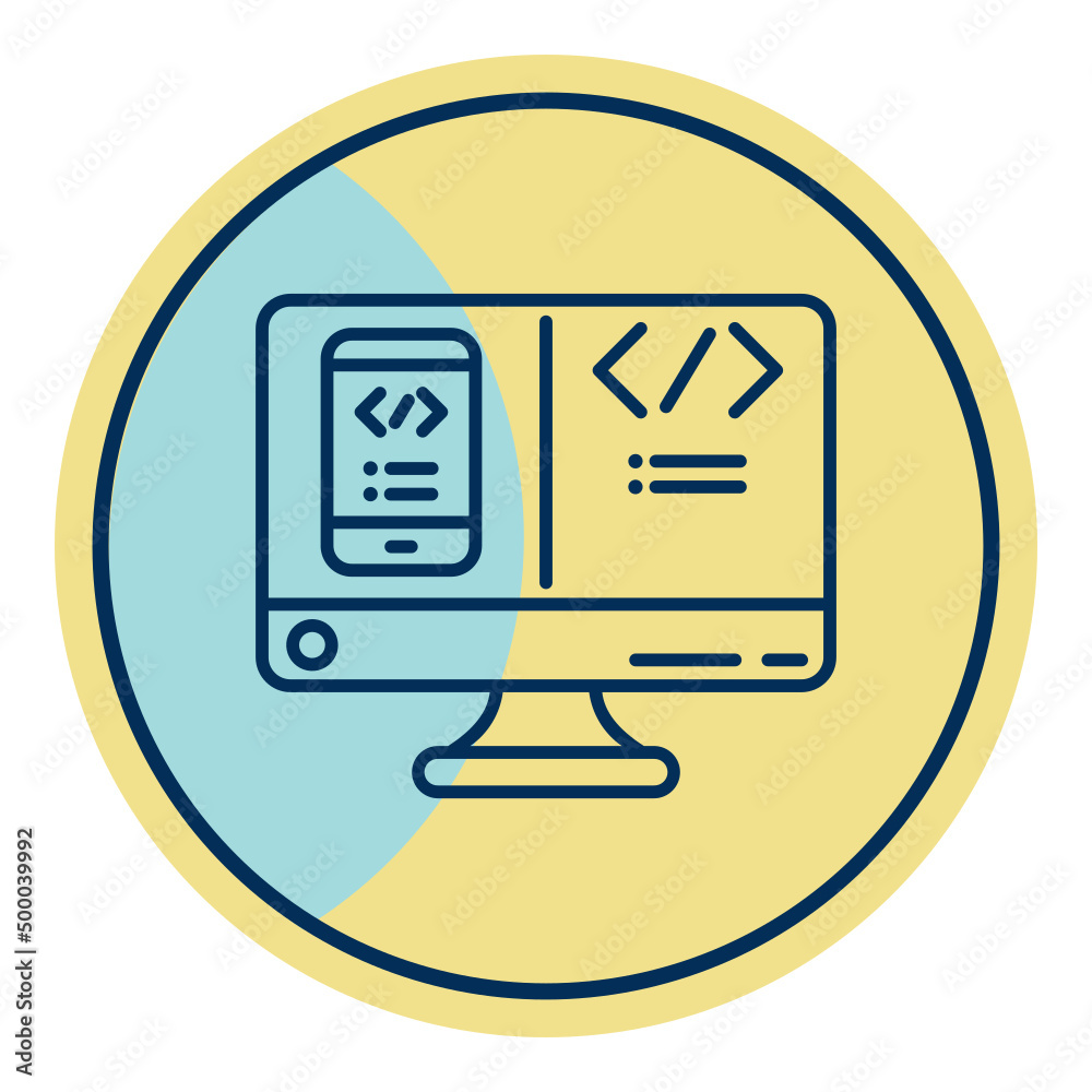 computer and coding illustration computer and coding illustration
