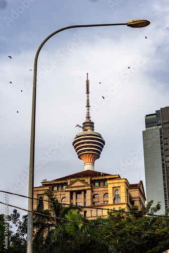 Canvas Print Vertical shot of the cloudy sky over the Sydney Tower Eye in  Australia