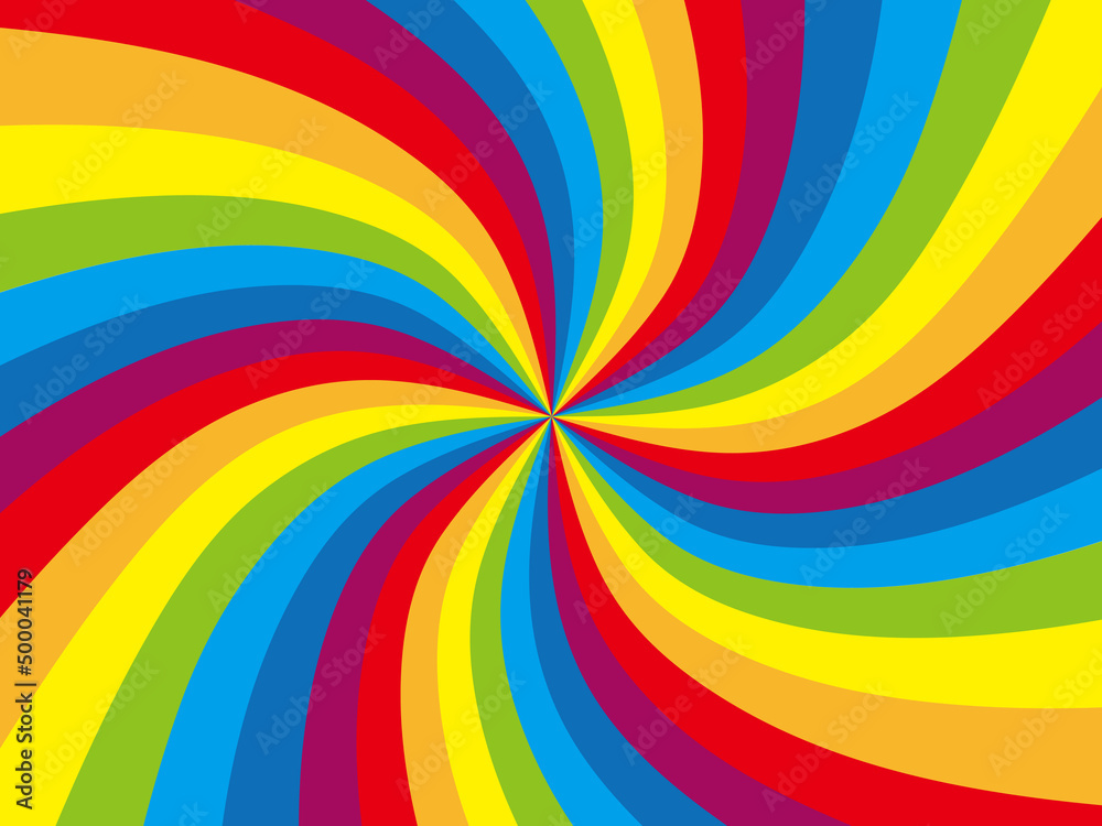 Fototapeta premium 虹の集中線ひねり