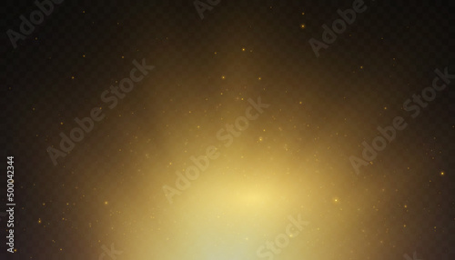 Golden rays rising up on a dark background Vector illustration