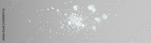 Glowing light effect with lots of shiny particles isolated on transparent background. Vector star cloud with dust.
