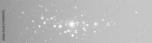 Glowing light effect with lots of shiny particles isolated on transparent background. Vector star cloud with dust.