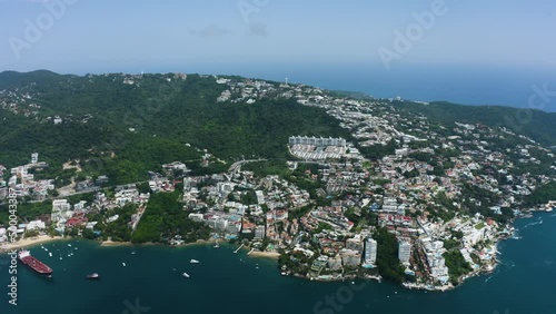 Aerial Panorama of Acapulco Bay on Tropical Pacific Coast in Mexico photo