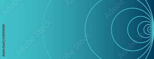 Growth, development and influence represented in a clean abstract design of widening circles on a blue green gradient. Geometric vector website header or banner design photo