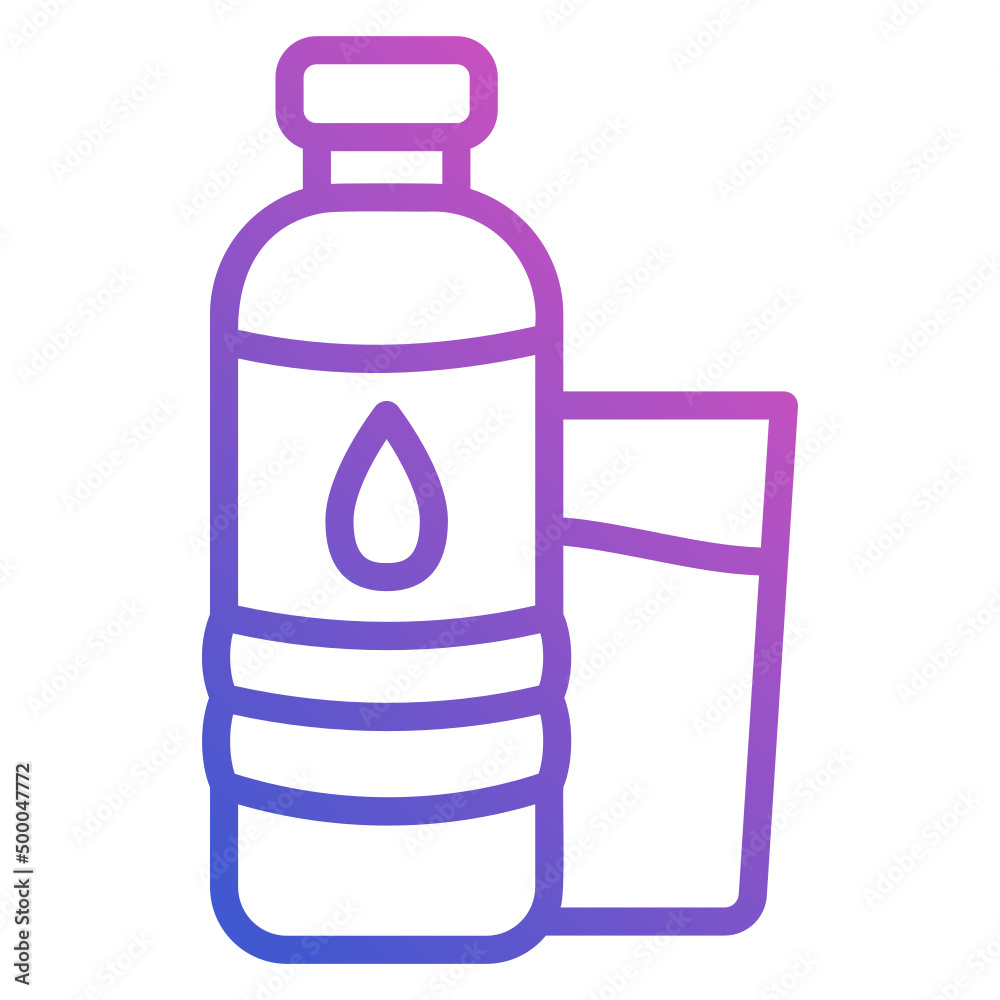 water drinking bottle line gradient icon. Can be used for digital product, presentation, print design and more. water drinking bottle line gradient icon. Can be used for digital product, presentation, print design and more.