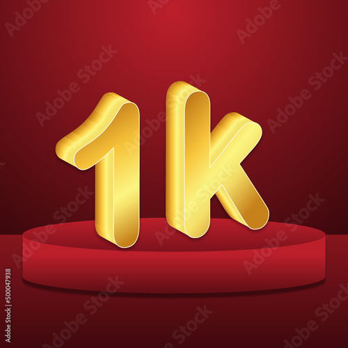 1k social media network followers celebration	