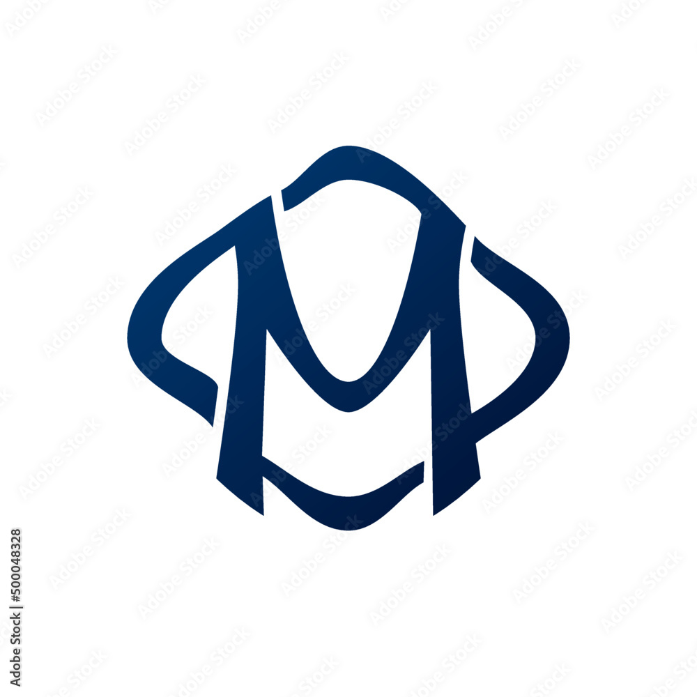 Abstract Knot Letter M With Line Art Shape Logo Design Template for Brand Identity Abstract Knot Letter M With Line Art Shape Logo Design Template for Brand Identity