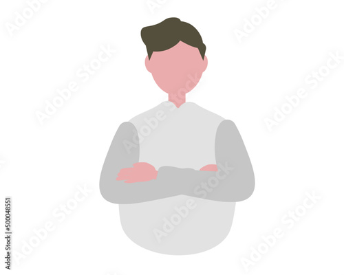 腕を組む男性 人物アイコン ベクターイラスト